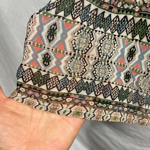 Gypsy 05 Silk Gypsy Midi Skirt Womens S/M Pockets‎ Bohemian Neutral Southwestern - Picture 5 of 13